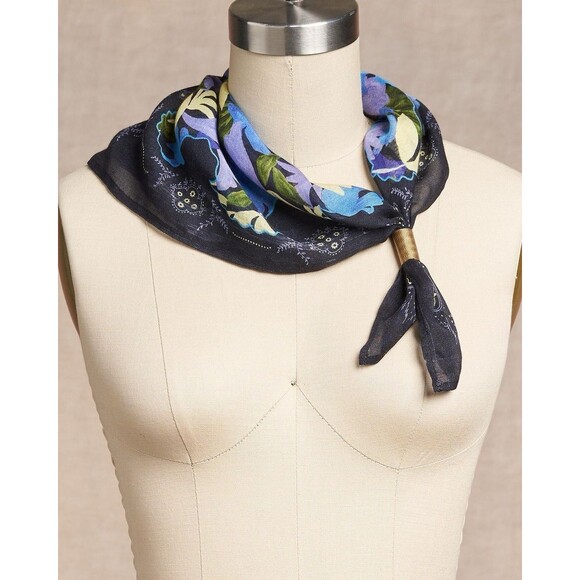 NWT Sundance Chan Luu Blooming Bolero Bandana in Bluebell Viscose Gauze - Picture 1 of 3